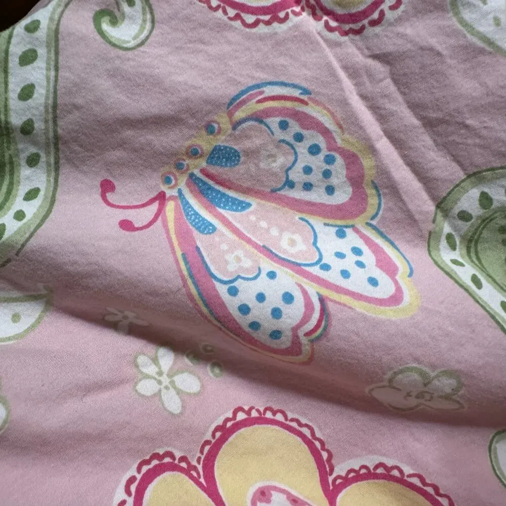 POTTERY BARN Kids Samantha DUVET Cover Pink Butterfly Paisley TWIN